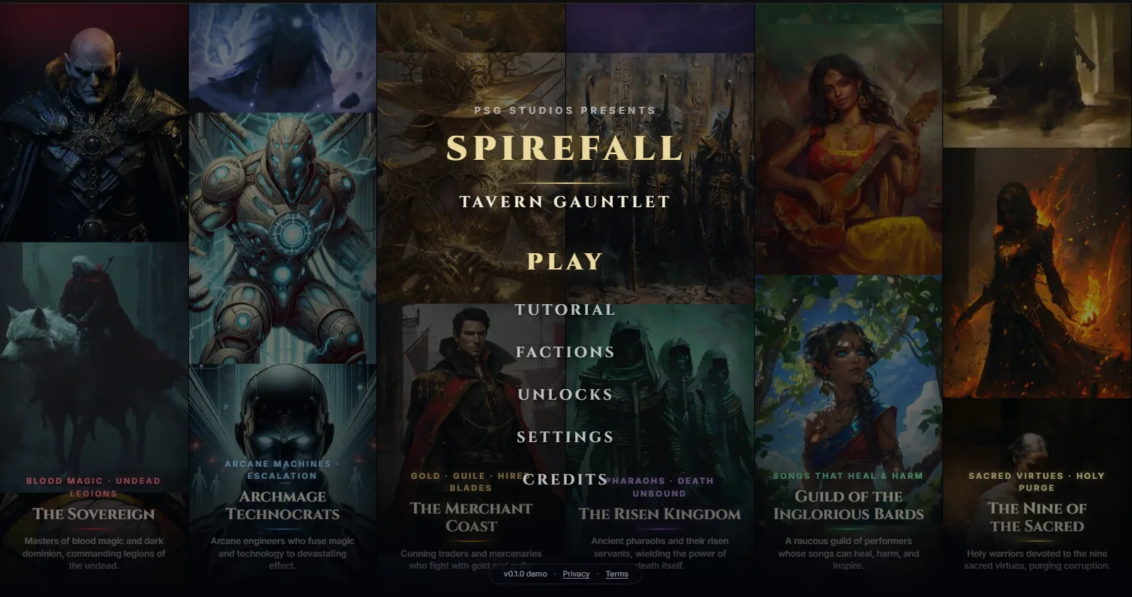 The main menu