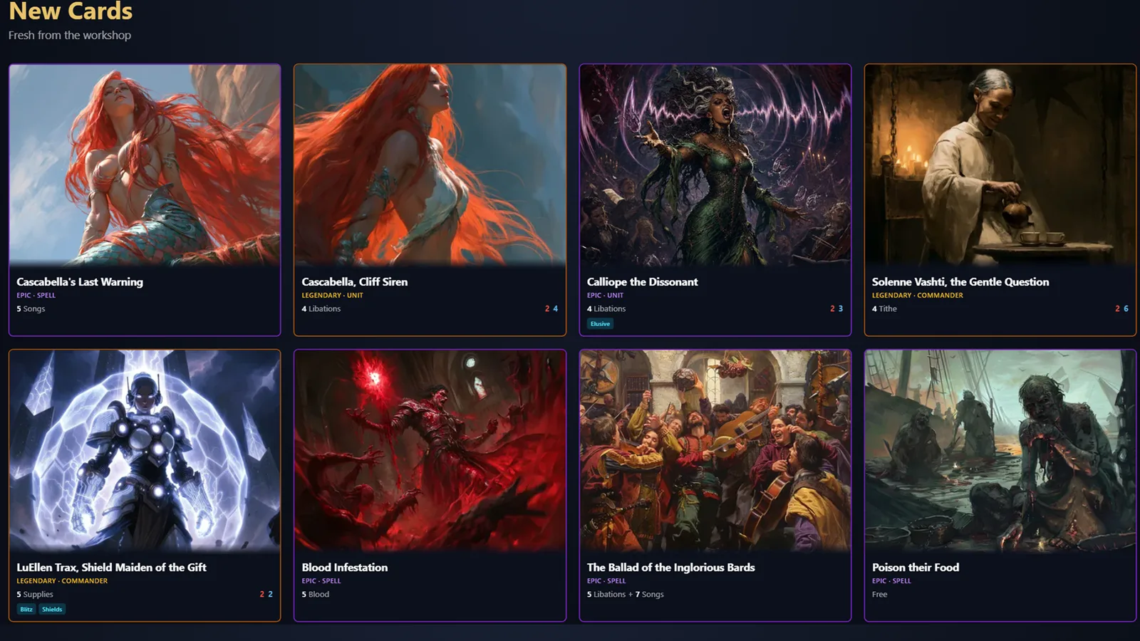 New cards fresh from the workshop